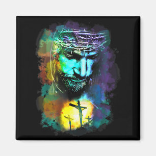 Jesus Christ Cross Religious Cture Christian Art P Magnet