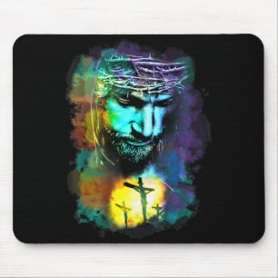 Jesus Christ Cross Religious Cture Christian Art P Mouse Mat