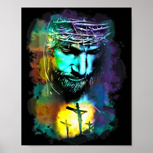 Jesus Christ Cross Religious Cture Christian Art P Poster (Front)