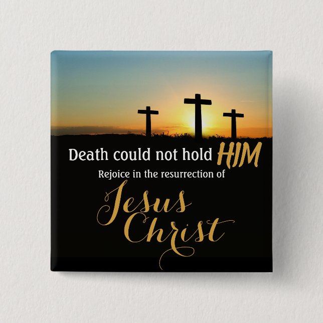 Jesus Christ Cross Resurrection Pin Button (Front)