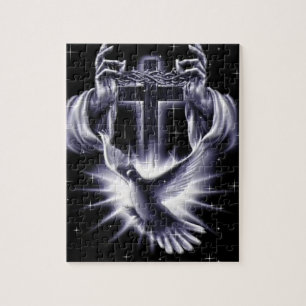 Jesus Christ Crown of Thorns and Dove Jigsaw Puzzle