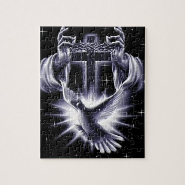 Jesus Christ Crown of Thorns and Dove Jigsaw Puzzle (Vertical)