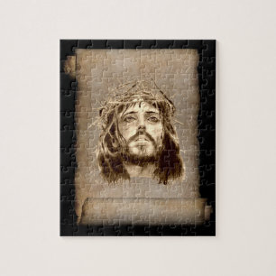 Jesus Christ Crown of Thorns on Scroll Jigsaw Puzzle