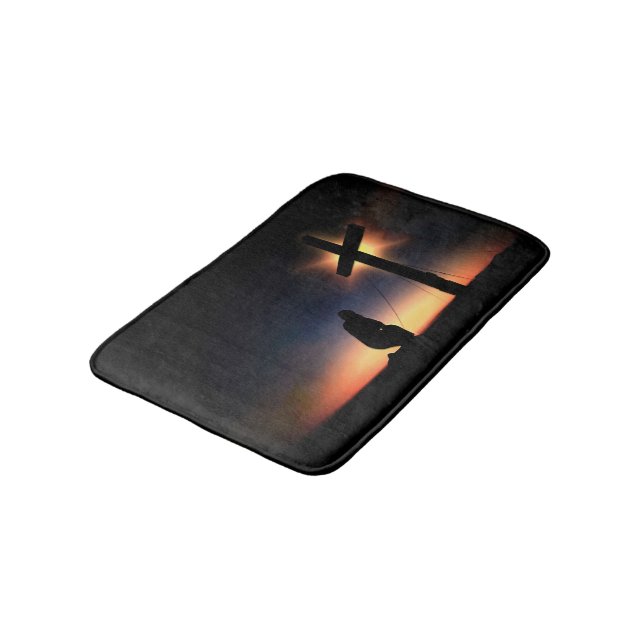 Jesus Christ Crucifixion Cross Bath Mat (Angled)