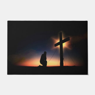 Jesus Christ Crucifixion Cross Floor Mat
