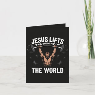 Jesus Christ Deadlifting Holiday Card