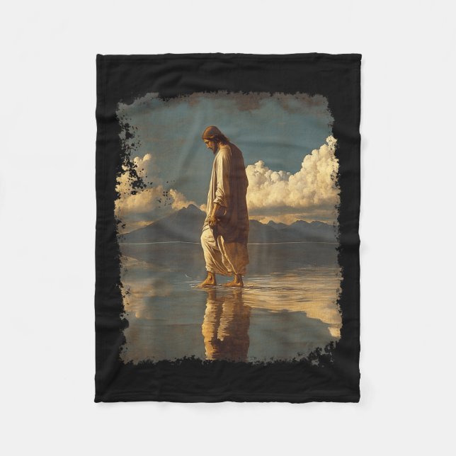 Jesus Christ Design  Fleece Blanket (Front)