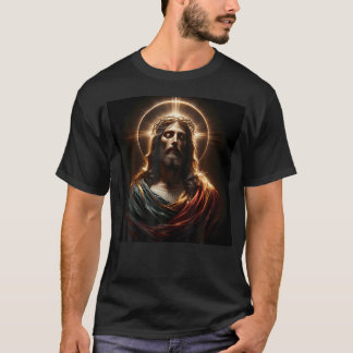 Jesus Christ Divine Crown Of Thorns Christian Art T-Shirt