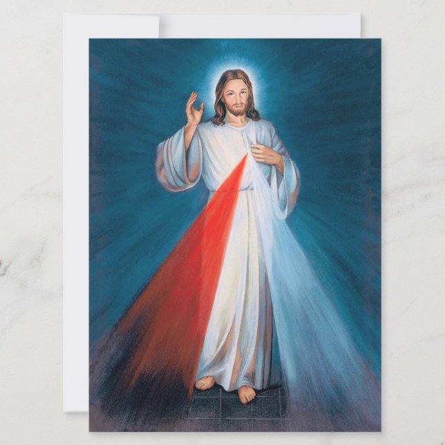 Jesus Christ Divine Mercy Sacred Heart of Jesus Card (Front)