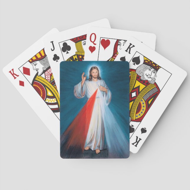 Jesus Christ Divine Mercy Sacred Heart of Jesus Playing Cards (Back)
