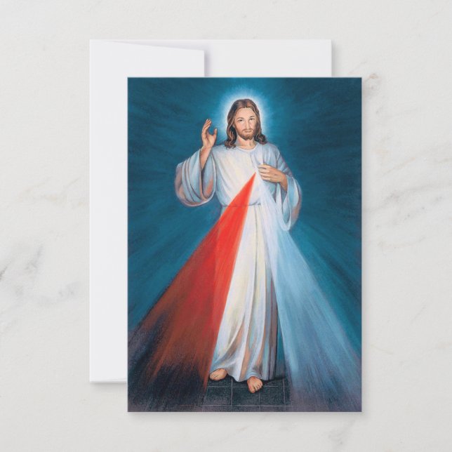 Jesus Christ Divine Mercy Sacred Heart of Jesus Thank You Card (Front)