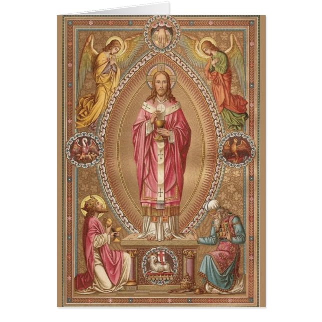 Jesus Christ Eucharist Catholic Mass Offering Card (Front)