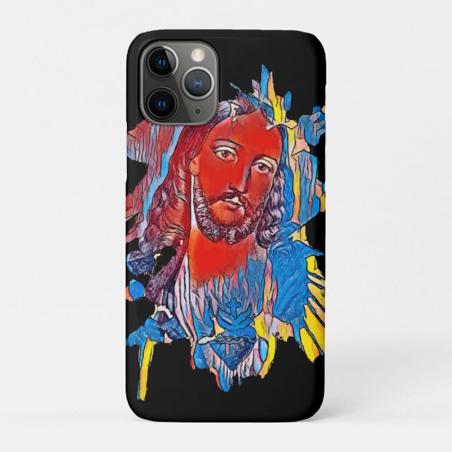 Jesus Christ Face sacred heart Abstract art Case-Mate iPhone Case (Back)