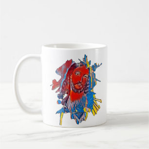 Jesus Christ Face sacred heart Abstract art Coffee Mug