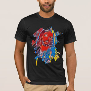 Jesus Christ Face sacred heart Abstract art T-Shirt