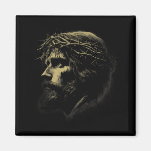 Jesus Christ Face With Crown Of Thorns God Bible V Magnet