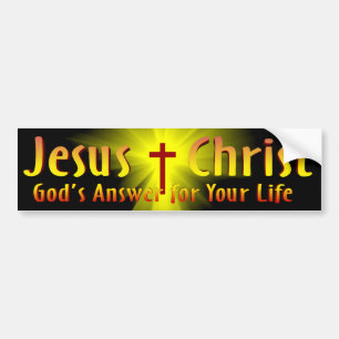 Jesus Christ: God's Answer Bumper Sticker
