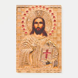 Jesus christ golden icon post-it notes