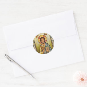 Jesus Christ Gospels New Testament Icon Classic Round Sticker