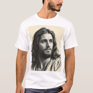  Jesus Christ – Handcrafted Charcoal Portrait T-Shirt