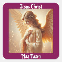 Jesus Christ Has Risen Angel Sticker