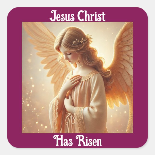 Jesus Christ Has Risen Angel Sticker (Front)
