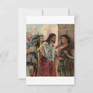 Jesus Christ healing the blind man Thank You Card