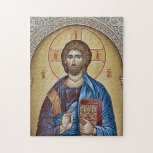 Jesus Christ Holding the Gospels Icon Jigsaw Puzzle