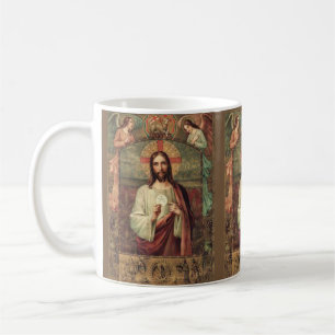 Jesus Christ holding the Host Angels Coffee Mug