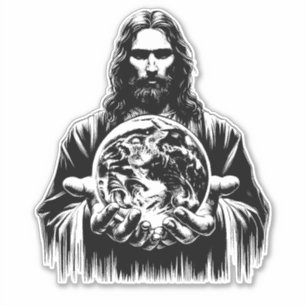 Jesus Christ Holding The world Art illustration