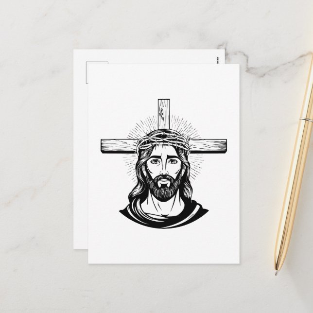 Jesus Christ Holiday Postcard (Front/Back In Situ)