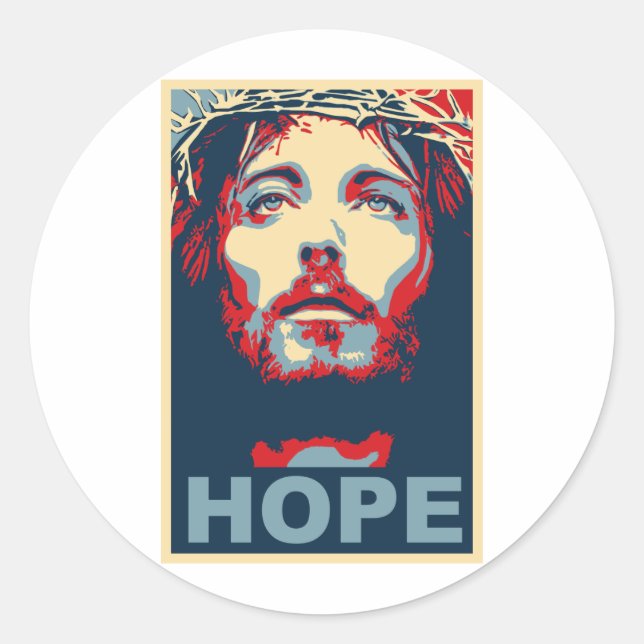Jesus Christ Hope Classic Round Sticker (Front)