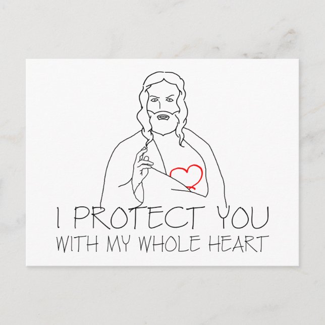 Jesus Christ - I Protect You Postcard (Front)