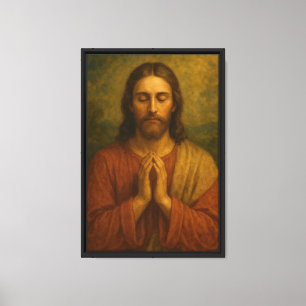 Jesus Christ in Peaceful Prayer Canvas Print