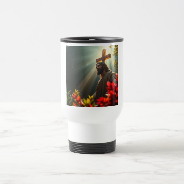 Jesus Christ in the Garden Travel Mug (Center)