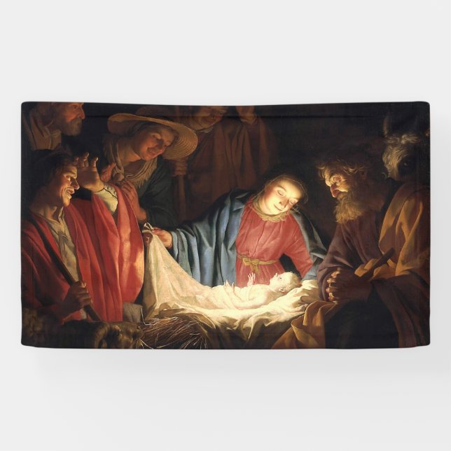 Jesus Christ is Born on Christmas Banner (Horizontal)