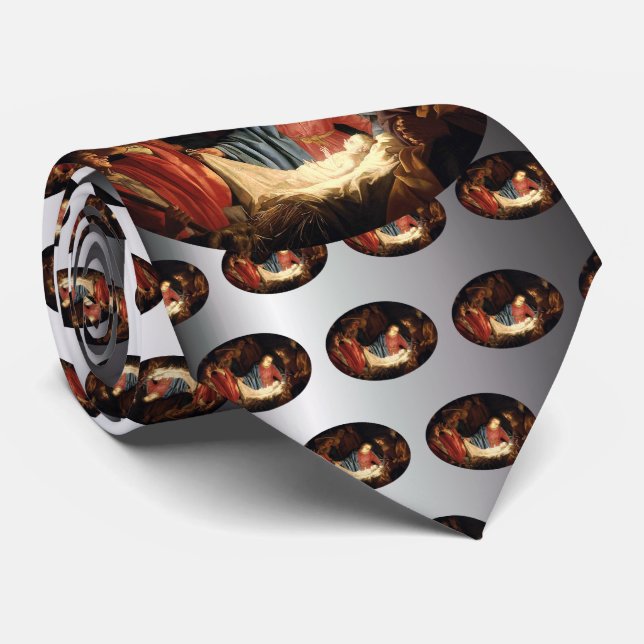 Jesus Christ is Born on Christmas Tie (Rolled)