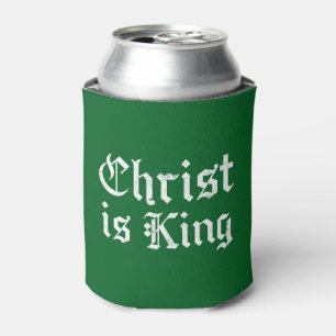 Jesus Christ Is King Gothic Blackletter Grunge Art Can Cooler