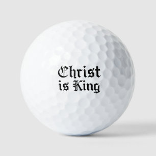 Jesus Christ Is King Gothic Blackletter Grunge Art Golf Balls