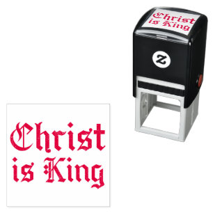 Jesus Christ Is King Gothic Blackletter Grunge Art Self-inking Stamp