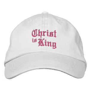 Jesus Christ is King mediaeval gothic type style Embroidered Hat