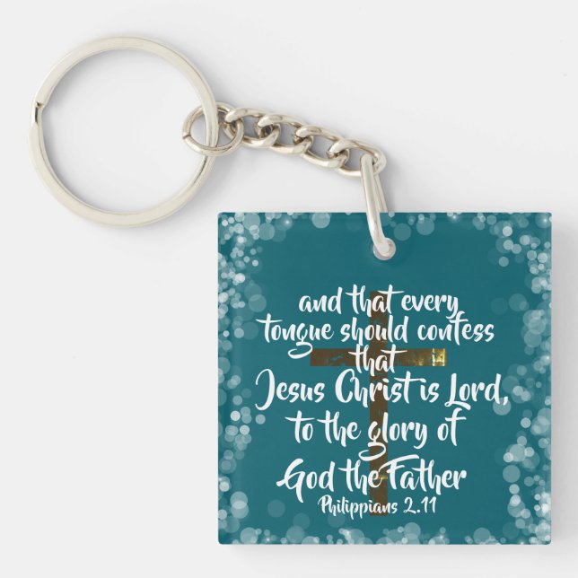 Jesus Christ is Lord KJV Bible Verse Key Ring (Front)