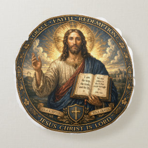 Jesus Christ is Lord Round Cushion