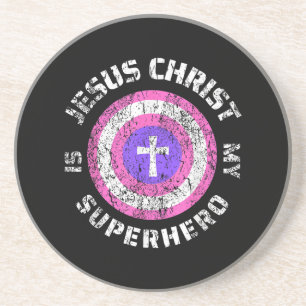Jesus Christ Is My Superhero Jesus Coaster
