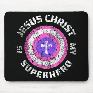 Jesus Christ Is My Superhero Jesus Mouse Mat