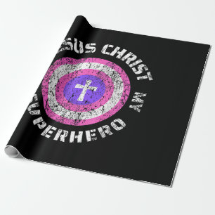 Jesus Christ Is My Superhero Jesus Wrapping Paper