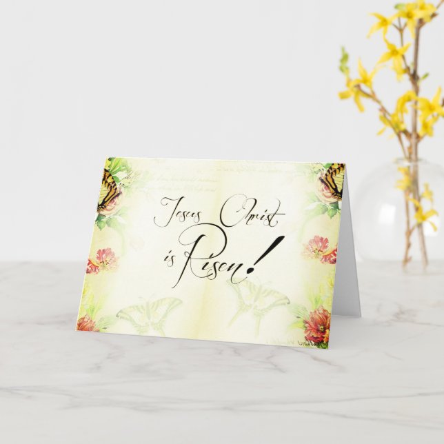 Jesus Christ is risen Card (Yellow Flower)