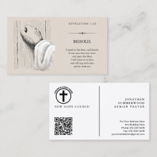 Jesus Christ Knocking on a Door Revelation 3:20 Business Card