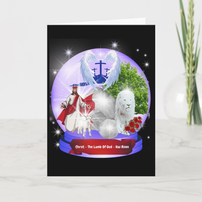 Jesus Christ Lamb Of God Has Risen Greeting Card (Front)