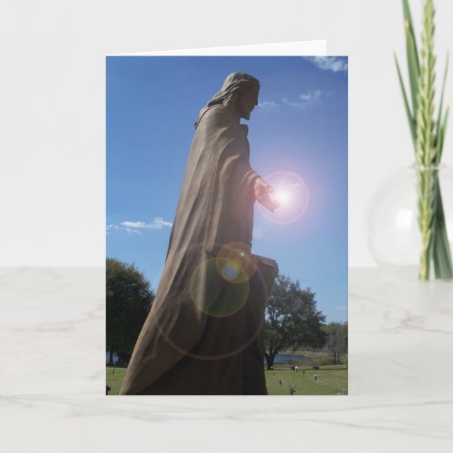 Jesus Christ Light of the world greeting card art (Front)